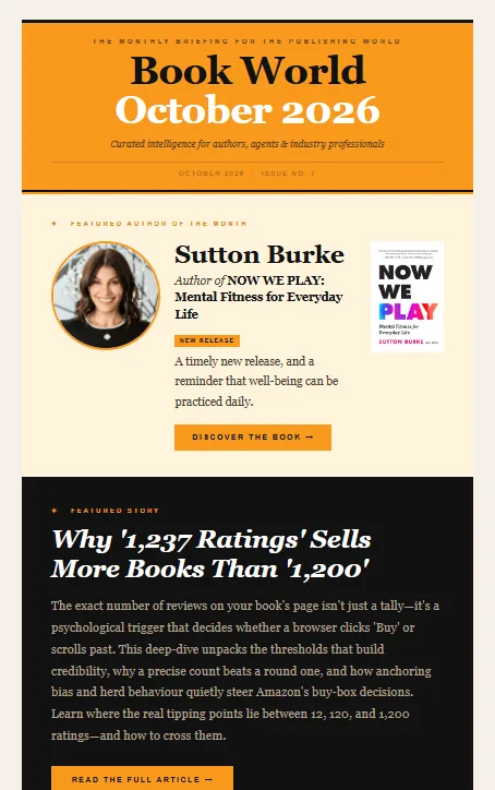 The monthly Book World update, featuring an author and their new book