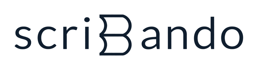 Scribando wordmark in ink