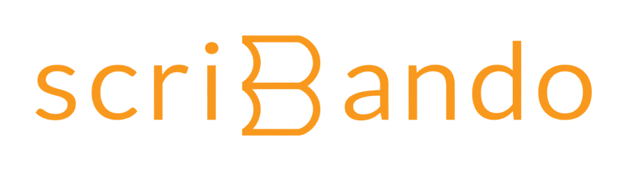 Scribando wordmark in orange