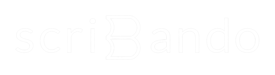 Scribando wordmark in white