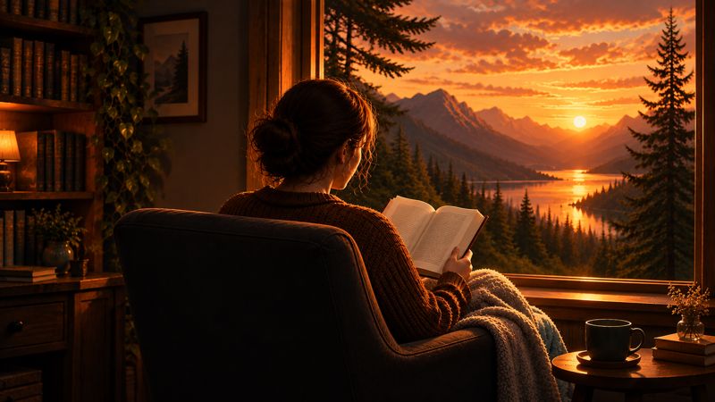 The reader, a still from our film